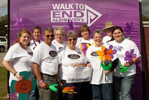 Kim McCutcheon and her team participate in the Walk to End Alzheimer’s.