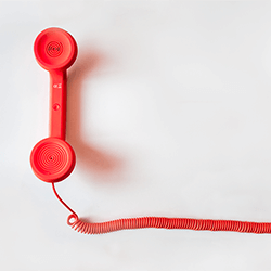 Red land line phone