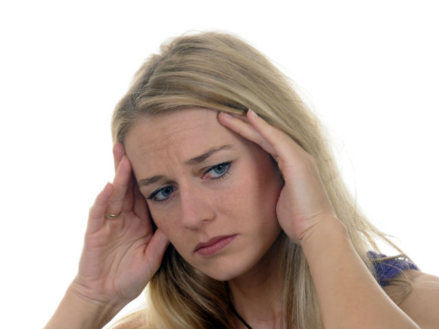 Woman looking stressed