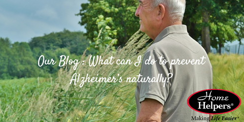 image of man in field with text that says our blog: what can i do to prevent alzheimer's naturally?