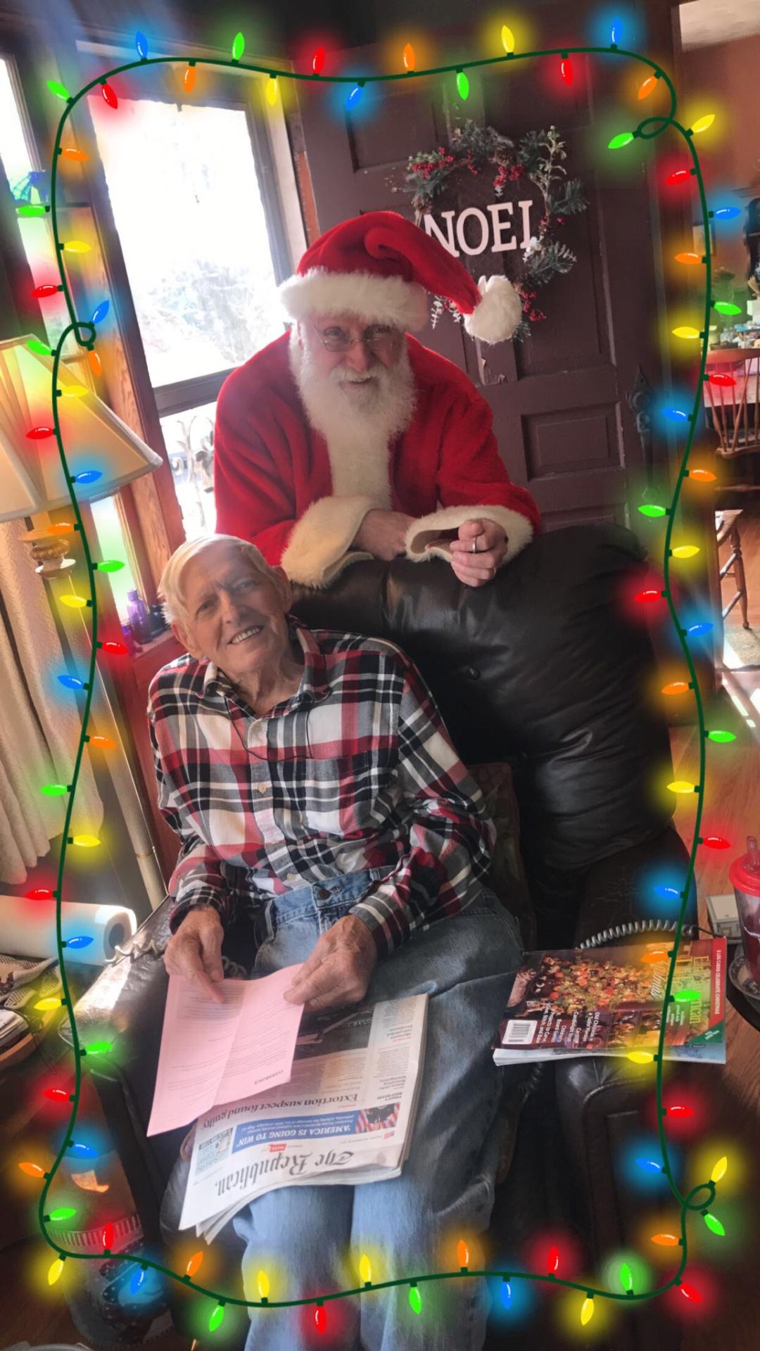 picture of santa claus with elderly man