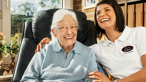 Caregiver with senior patient