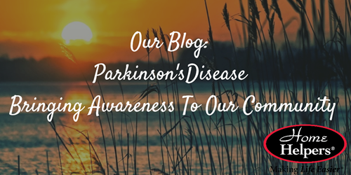 lake image with text that says our blog: parkinson's disease, bringing awareness to our community