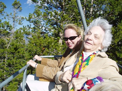 Woman with her mom enjoying a ride