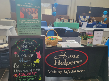 Home Helpers employment booth at Bucks County Community College