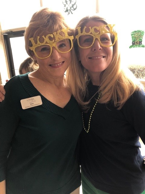 Mandy Delp and Kim Sager with lucky glasses on
