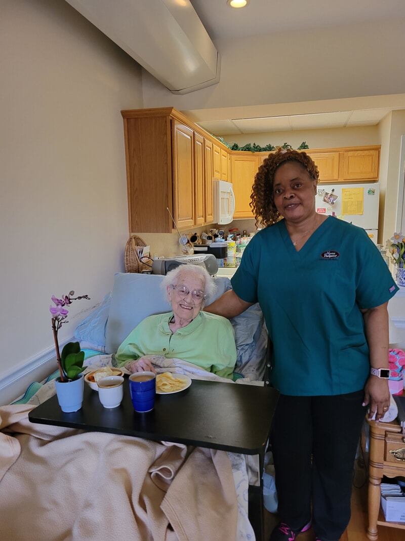woman caregiver with older woman